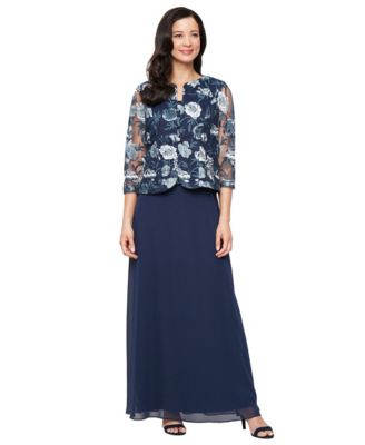 Alex Evenings - Petite Stretch Tulle Jacket Dress