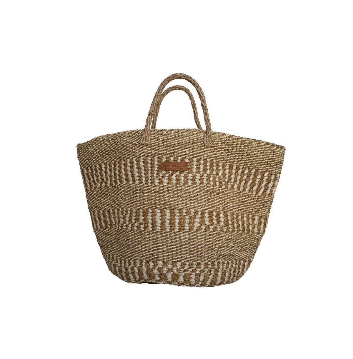 Life Handmade Sisal Tote Bag Beach Sustainable Straw Basket - Beige