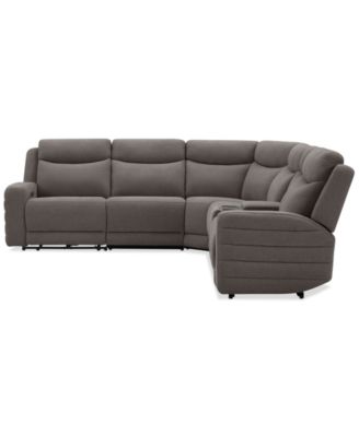 Kristyan 6-Pc. Fabric Sectional with 3 Power Motion Chairs and Console