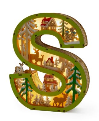LED Wood Monogram Letter Decor - S