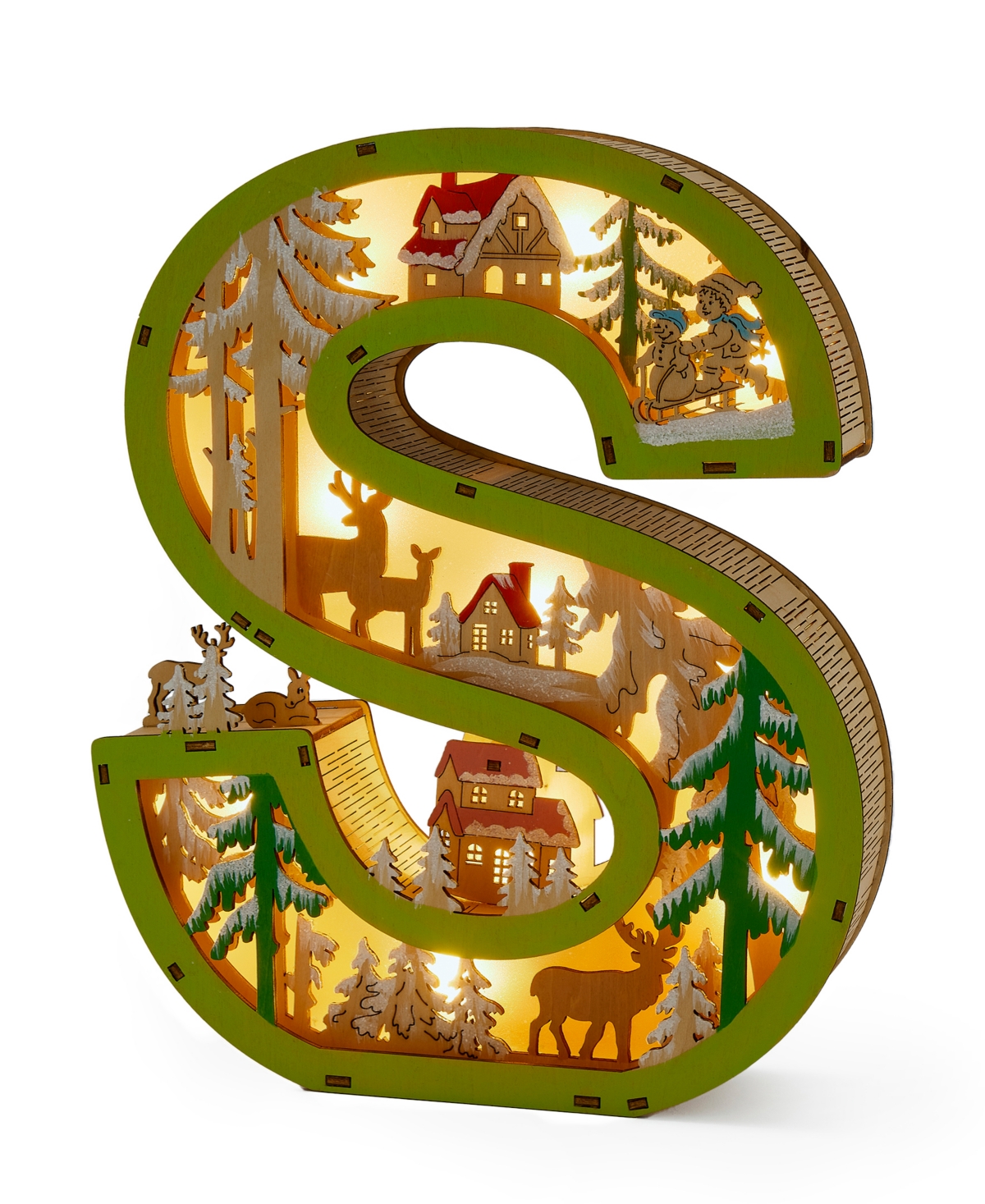 Giftcraft Led Wood Monogram Letter Decor In Multi