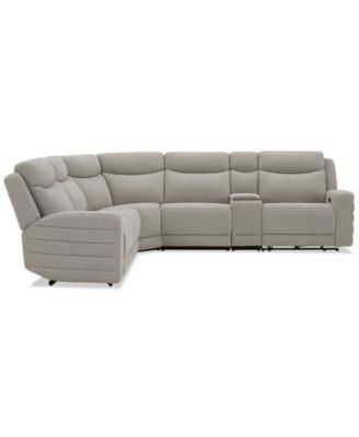Kristyan 6-Pc. Fabric Sectional with 2 Power Recliners and Console, Exclusively at Macy's