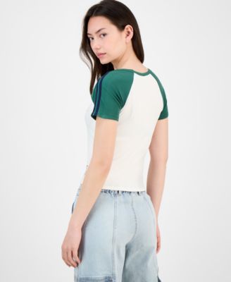 Juniors' Los Angeles Rhinestone Raglan Short-Sleeve T-Shirt