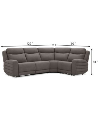 Kristyan 4-Pc. Fabric Sectional with with 2 Power Recliners, Exclusively at Macy's