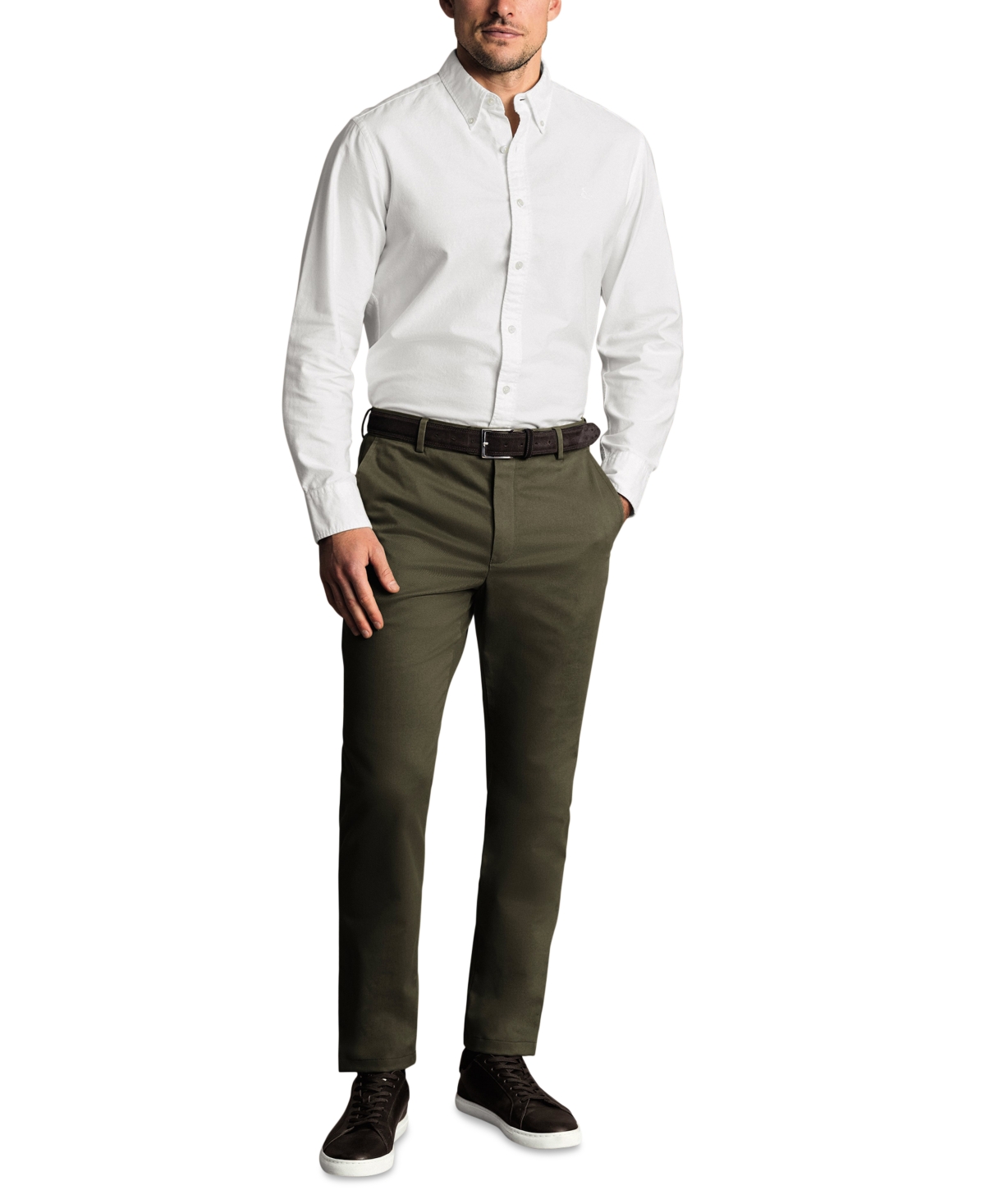 Charles Tyrwhitt Men's Ultimate Non-iron Chino Pants In Green