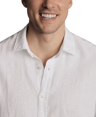 Men's Slim-Fit Button-Down Linen Shirt 