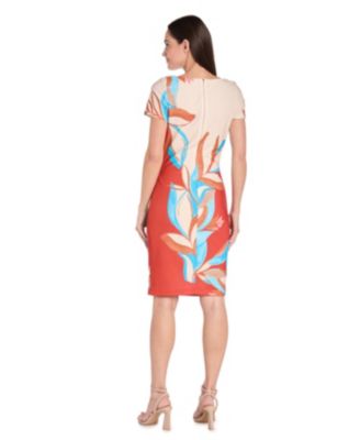 Women's Colorblocked Placement-Print Sheath Dress