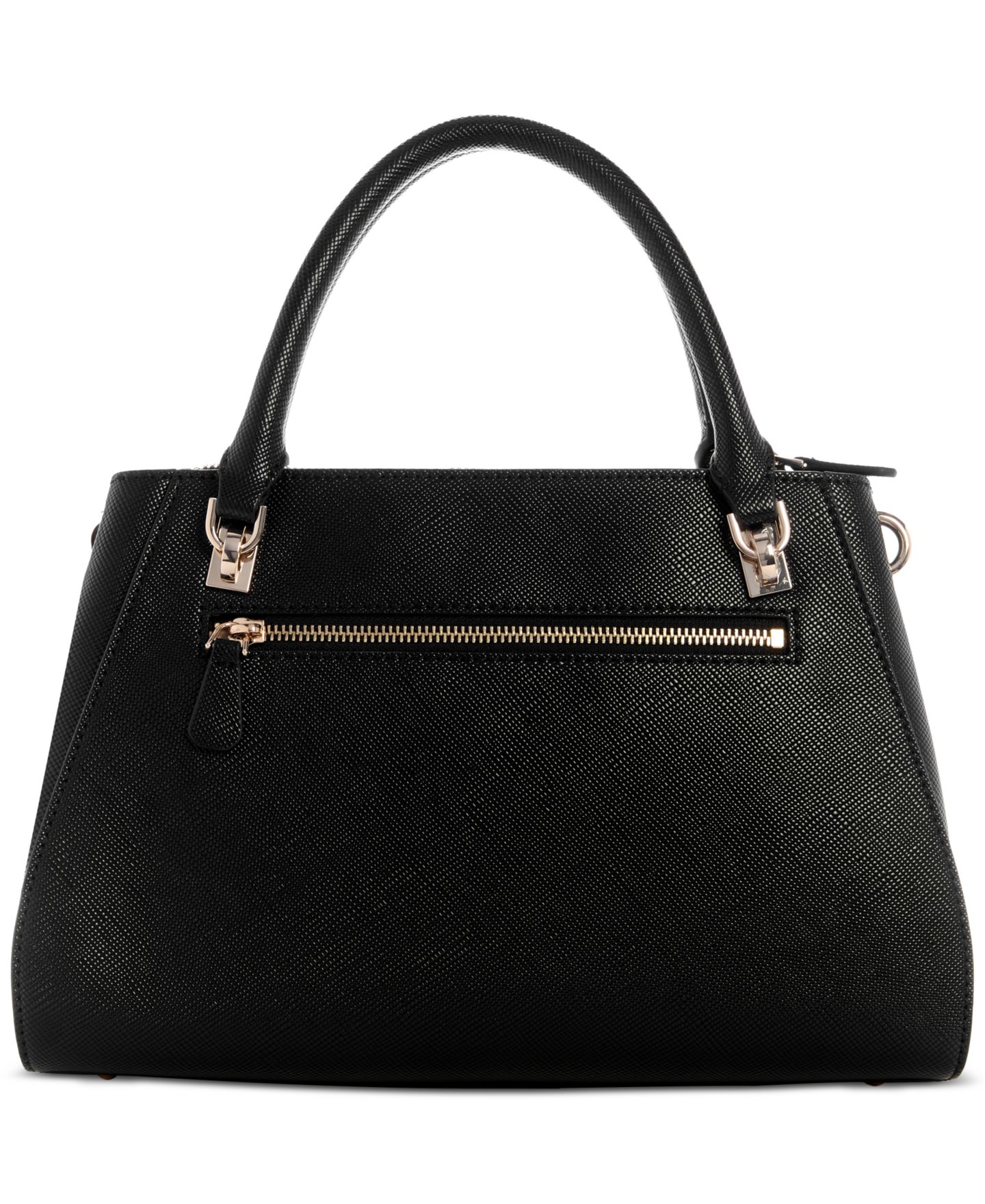 Женская сумка GUESS Noelle II Luxury Satchel, цвет: Чёрный — фото 5
