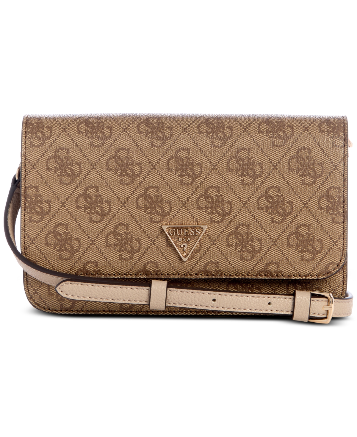 Noelle Ii Mini Flap Logo Crossbody Bag - Latte Logo