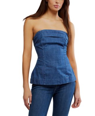 Free People - Women's Lora Strapless Denim Top