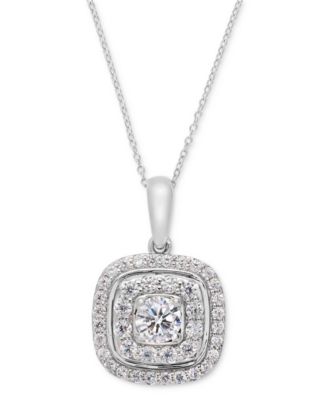 Wrapped in Love - Diamond Pendant Necklace (1 ct. t.w.) in 14k White Gold, 18" + 2" extender
