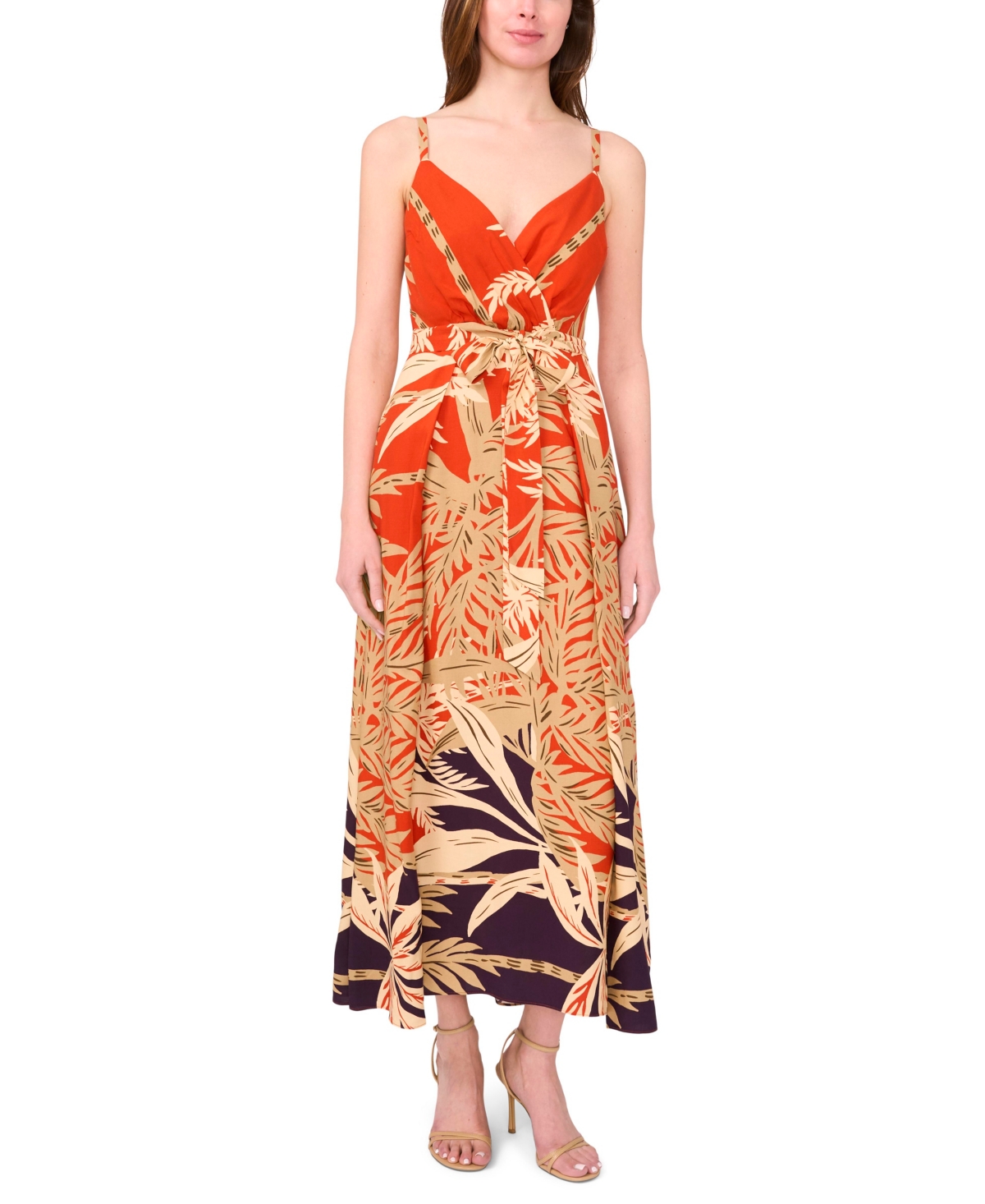 Women's Challis Printed Sleeveless Maxi Dress - Multi