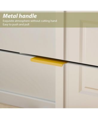 Wooden 3-door natural shoe cabinet,Mirror door panel, multi-purpose shoe rack with metal handles