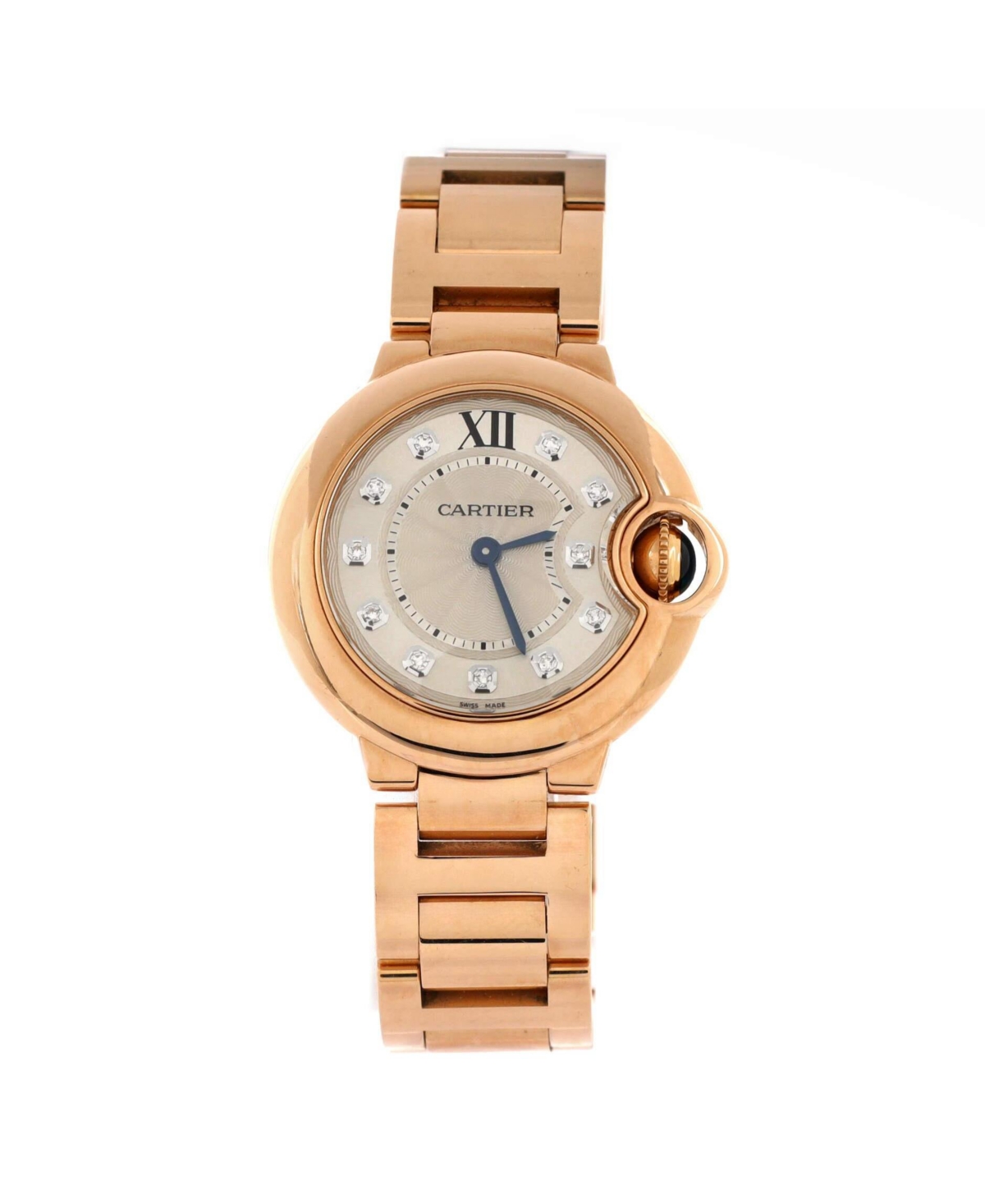Ballon Bleu de Cartier Quartz Watch in Rose Gold and Diamond Markers 28mm - Rose gold