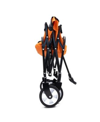 Collapsible Wagon Cart with Straps - 225lb Capacity - Orange