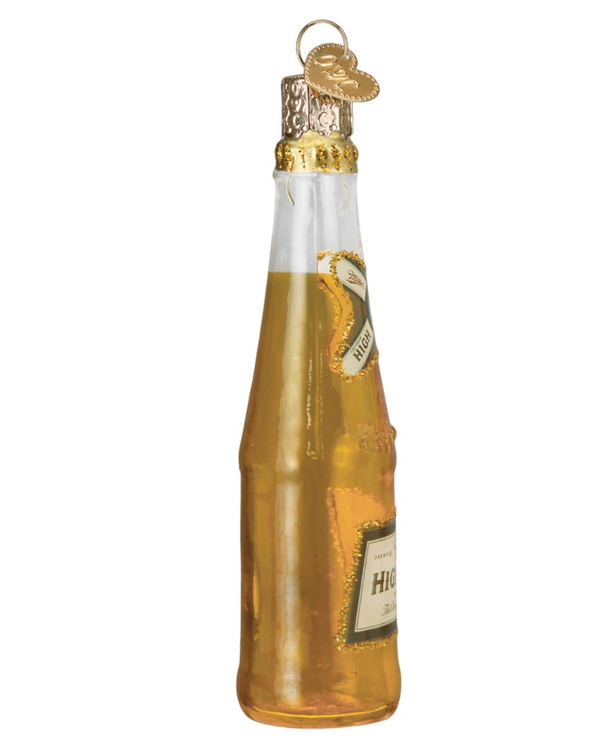 Old World Christmas 4.5" Adult Beverages Miller High Life Beer Bottle Ornament In Brown