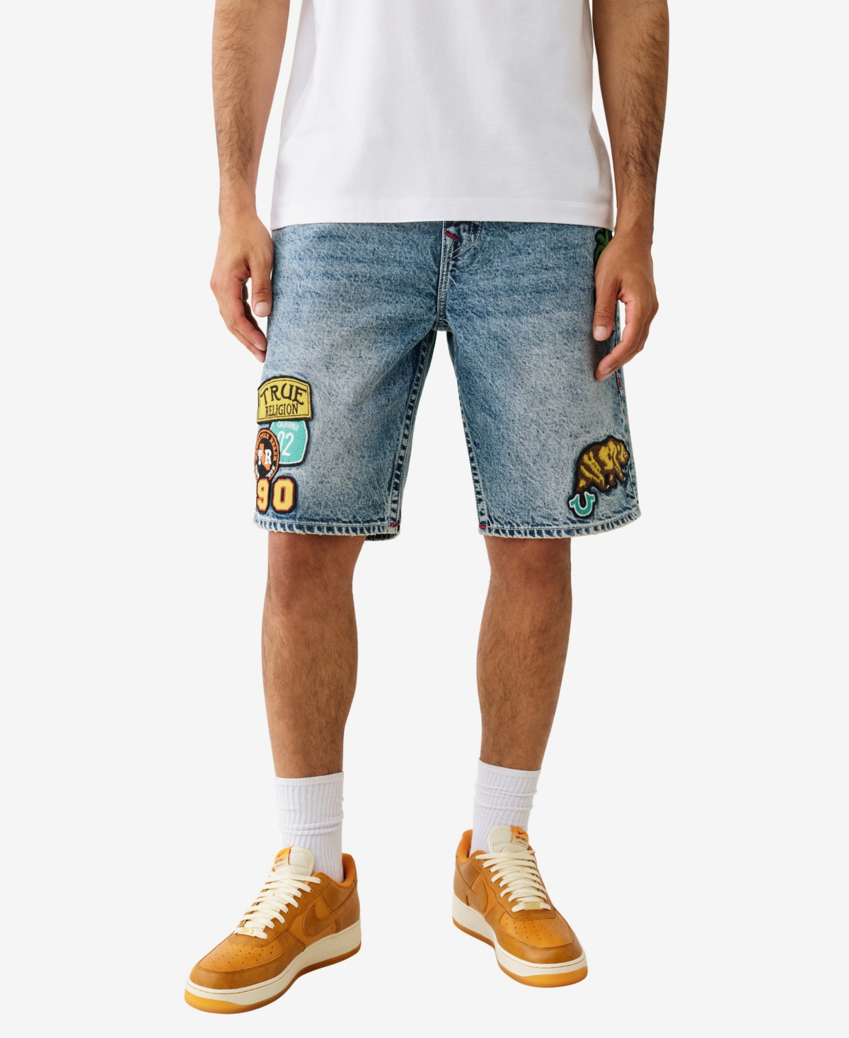 True Religion Men's Bobby Patch Baggy Shorts