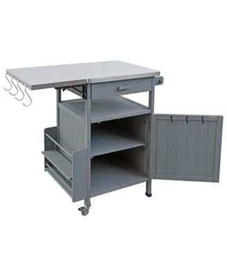 Outdoor Grill Cart with Stainless Steel Top & Storage