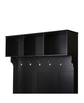 Hall Tree with Bench, Hooks & Drawer - 57"