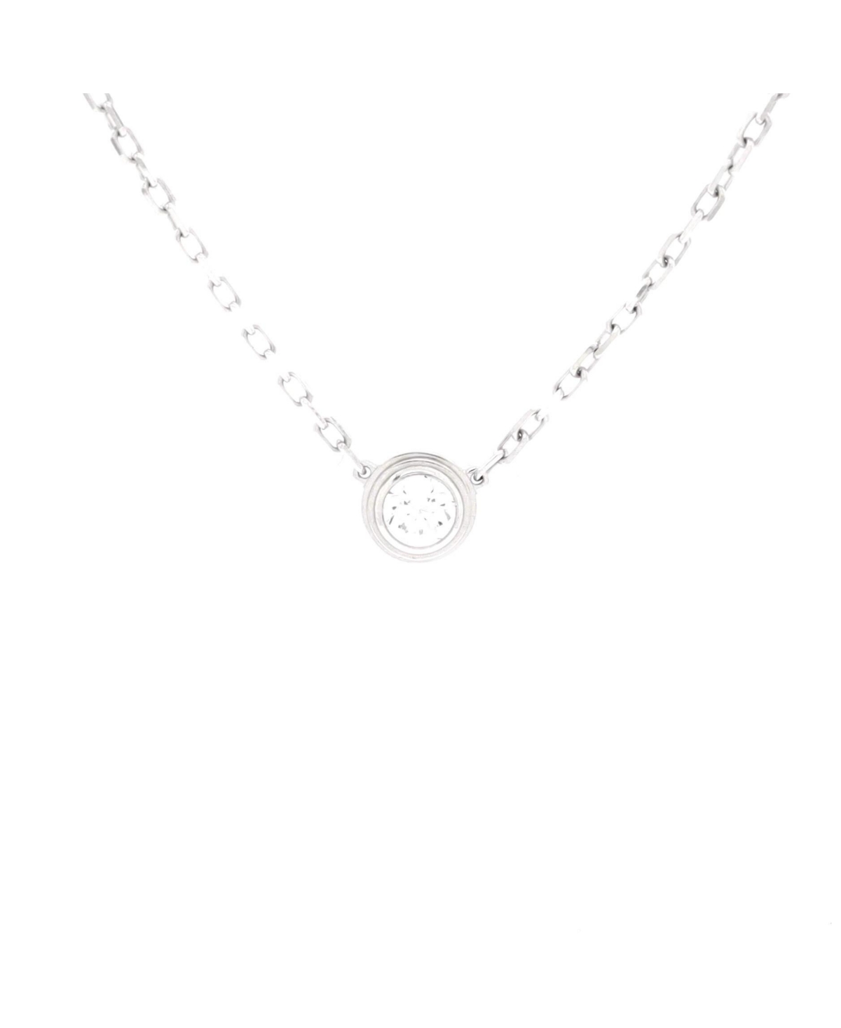 Large Cartier D'Amour Pendant Necklace 18K White Gold with Diamond - 18k white gold