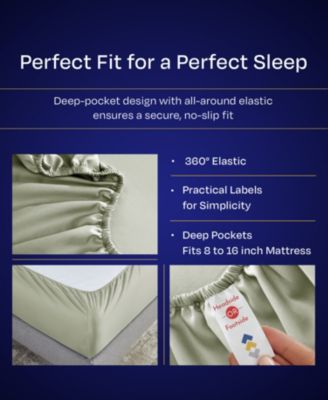 Luxury 1000 Thread Count King Size Sheets Set - 100% Cotton Sateen - Soft, Thick & Deep Pocket