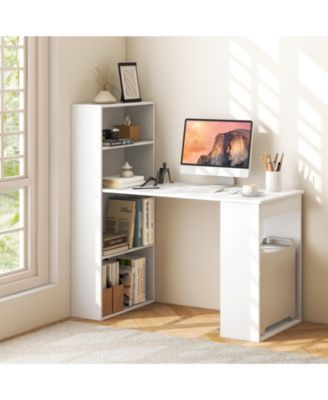 48 Inch Computer Desk with 4-Tier Bookcase and CPU Stand