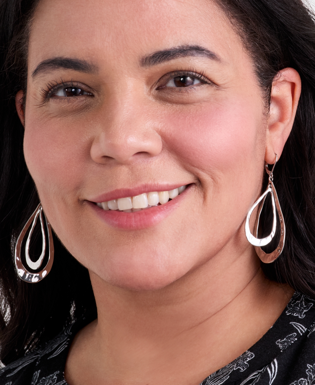 Style & Co Orbital Drop Earrings, Macy's Exclusive In Silver