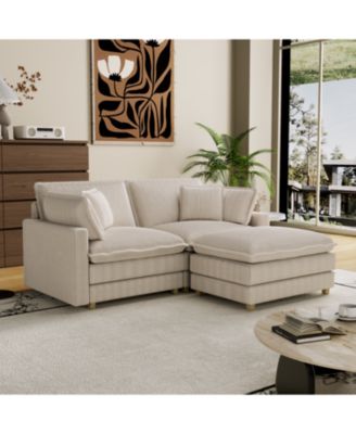 Streamdale Beige Modular Sectional Sofa with Pillows for Living Room and Bedroom