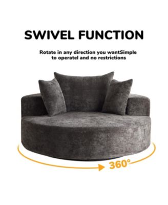 55" Chenille Swivel Sleeper Chair for Comfort & Style