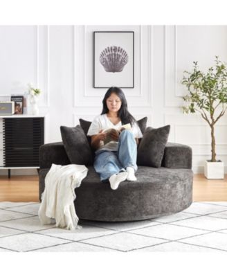 55" Chenille Swivel Sleeper Chair for Comfort & Style