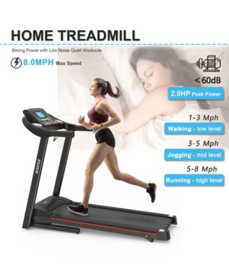Electric Walking Running Treadmill Machine 5" LCD Screen 250 LB Capacity Bluetooth Music