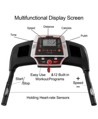 Electric Folding Treadmills for Running Walking with 12 Preset Programs，3.5HP Portable Foldable with Incline