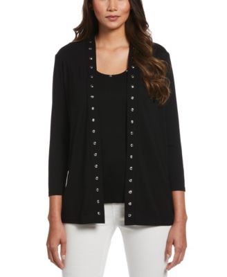 Petite Rib Sleeveless Tank Crew Neck Top