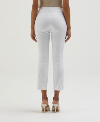 Petite Satin Luxe Straight Leg Crop Pull On Pants