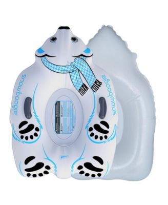 Winter Single Rider Snow Tube, 44" Inflatable Animal Sled, Outdoor Snow Toys with Two Handle