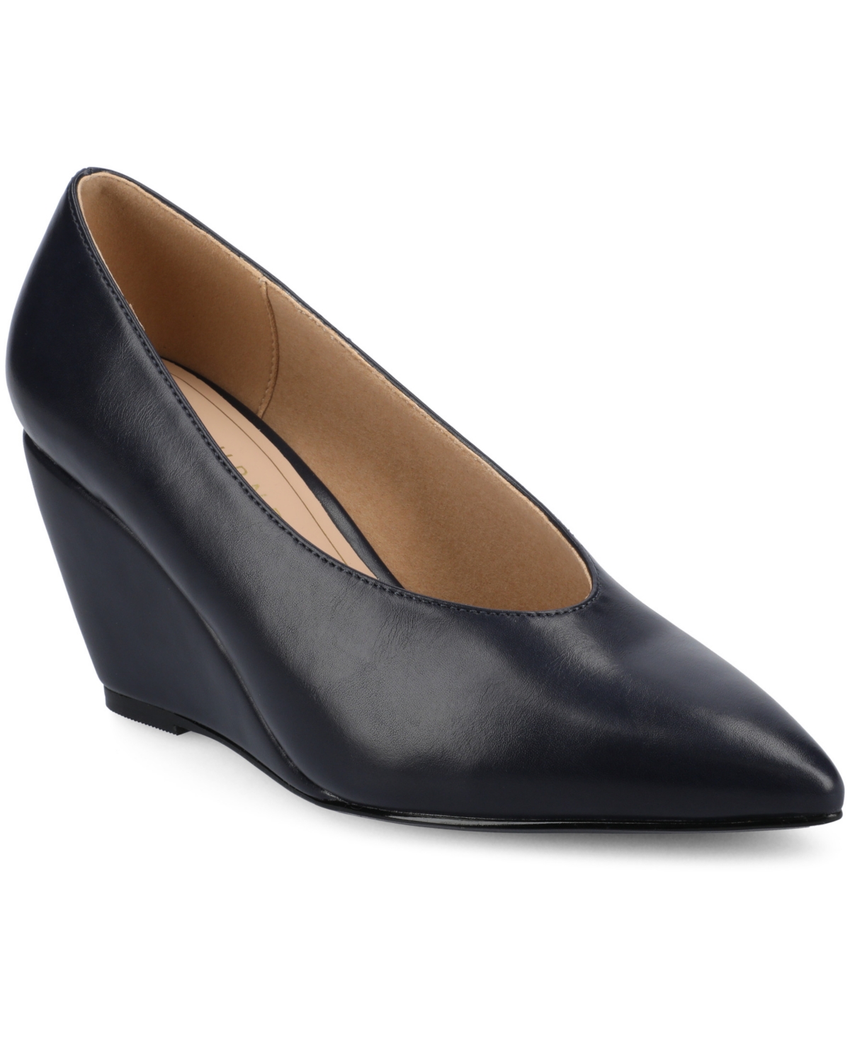 Journee Collection Women's Danika Almond Toe Wedge Pumps In Blue