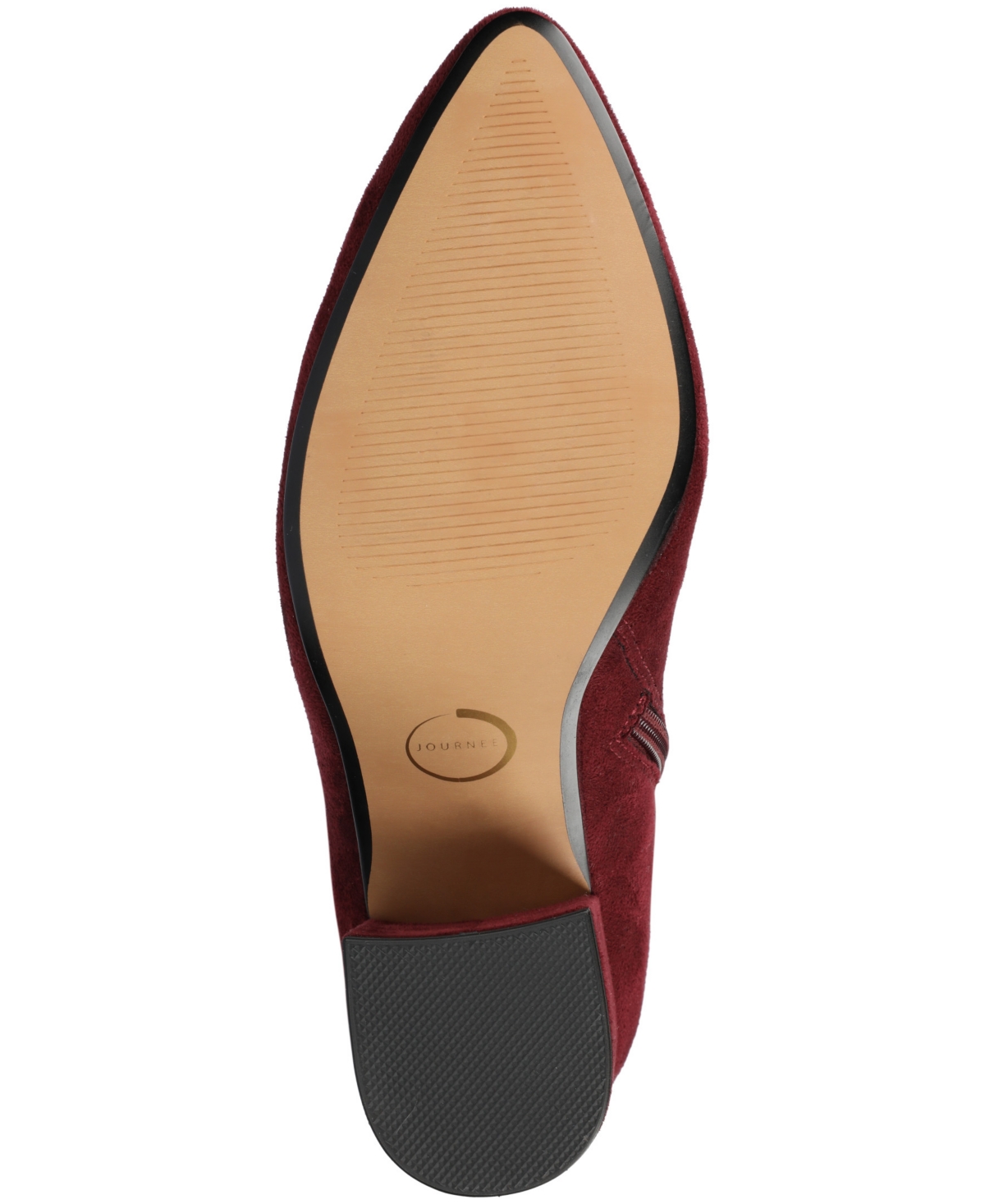 Journee Collection Women's Ameylia Block Heel Knee High Dress Boots In Burgundy