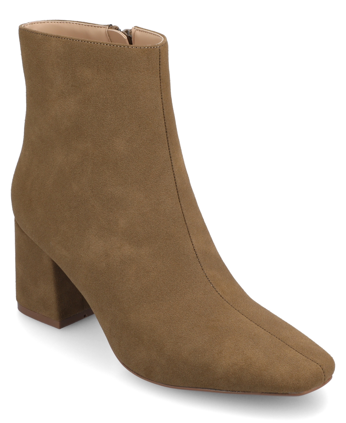Journee Collection Women's Haylinn Block Heel Dress Booties In Brown