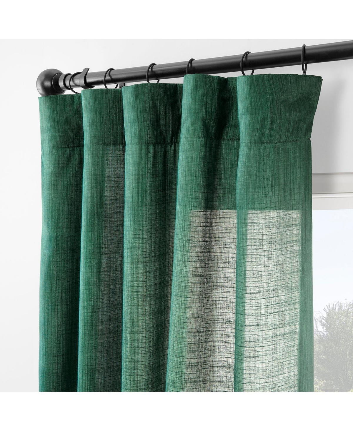 Half Price Drapes Tan Rustic Weave Sheer Linen Curtains (2 Panels) Rod Pocket Window Curtains And Drapes, 50 W X 96 L