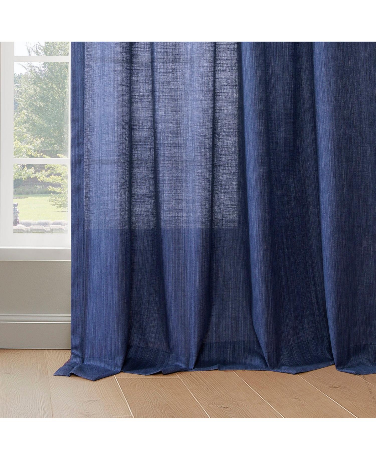Half Price Drapes Orange Rustic Linen Weave Curtain