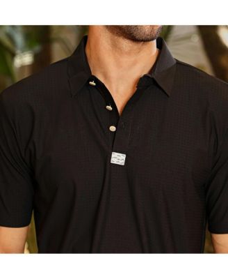 Men's Onyx Black Seamless Cuboid Polo T-Shirt