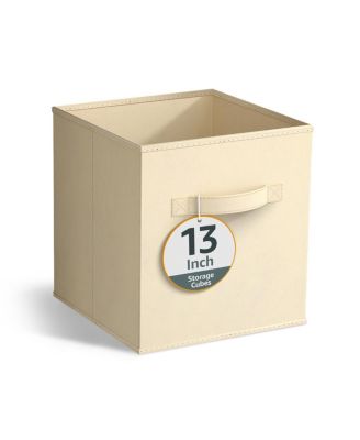 13 Inch Foldable Fabric Storage Cube Bin with Handles- for Organizing Home, Shelves, Nursery, Playroom, Closet and More