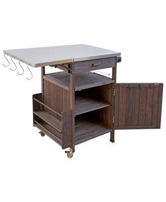 Outdoor Grill Cart with Stainless Steel Top & Storage