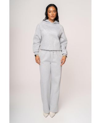 Women's Grey Logo Pullover Hoodie