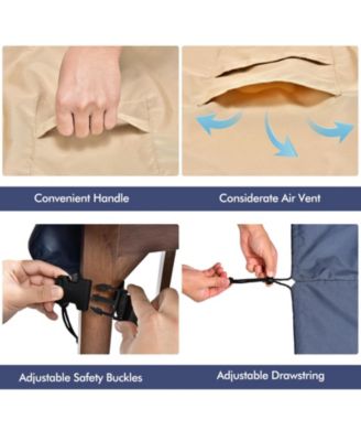 Patio Furniture Cover with Padded Handle and Click-Close Straps-77 x 43 x 30 inches