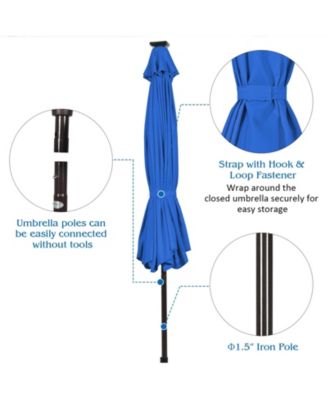 10 Feet Outdoor Patio Umbrella with Bright Solar LED Lights