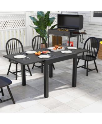 31.5 inches-63 inches Adjustable Patio Expandable Dining Table for 4-6 Person