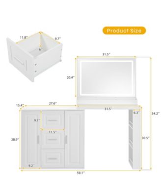 Makeup Vanity Desk with Mirror & Storage