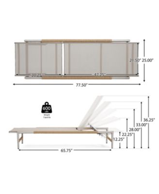 Hargrove Outdoor Patio Aluminum Chaise Lounge, Outdoor Mesh Seat, 1PC