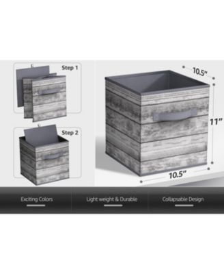 11 Inch Foldable Fabric Storage Cube Bin with Handles - for Organizing Pantry, Closet, Nursery, Playroom, & More